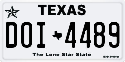 TX license plate DOI4489