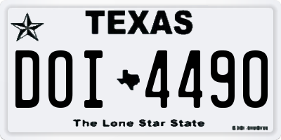 TX license plate DOI4490