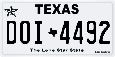 TX license plate DOI4492
