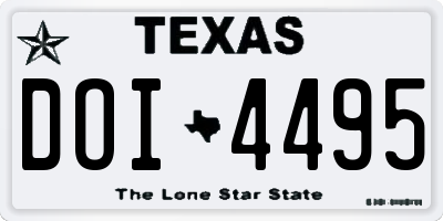 TX license plate DOI4495