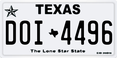 TX license plate DOI4496
