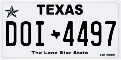 TX license plate DOI4497
