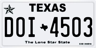 TX license plate DOI4503