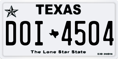 TX license plate DOI4504