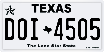 TX license plate DOI4505