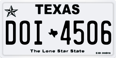 TX license plate DOI4506