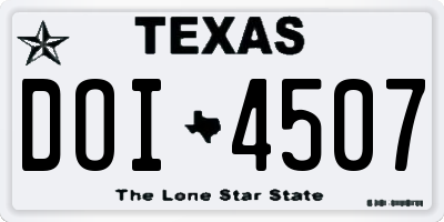 TX license plate DOI4507