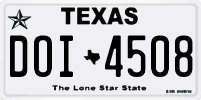 TX license plate DOI4508
