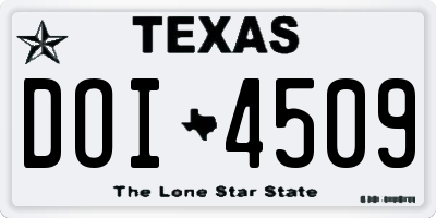 TX license plate DOI4509
