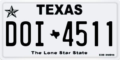 TX license plate DOI4511