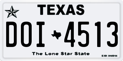 TX license plate DOI4513