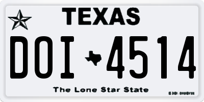 TX license plate DOI4514