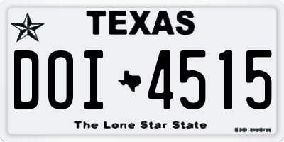 TX license plate DOI4515