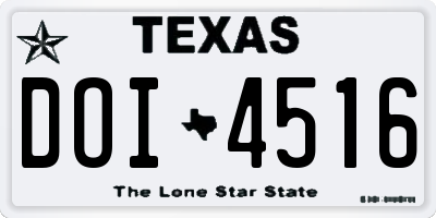 TX license plate DOI4516