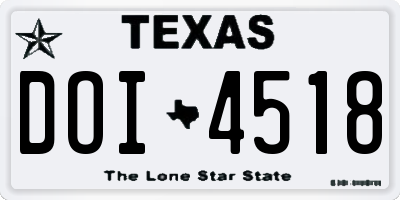 TX license plate DOI4518