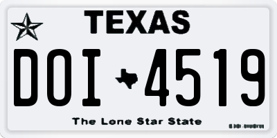 TX license plate DOI4519