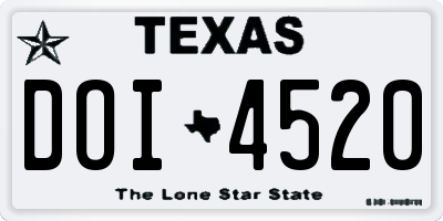 TX license plate DOI4520