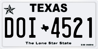 TX license plate DOI4521