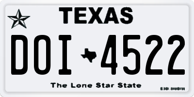 TX license plate DOI4522