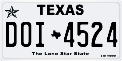 TX license plate DOI4524