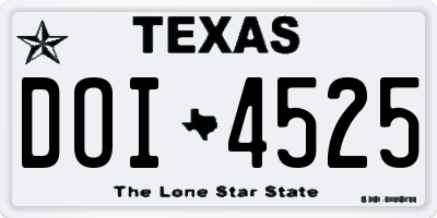 TX license plate DOI4525