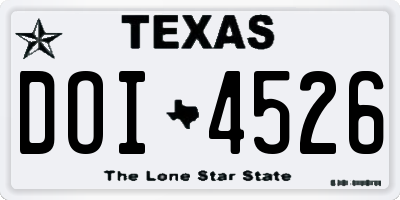 TX license plate DOI4526