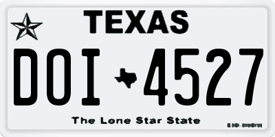 TX license plate DOI4527