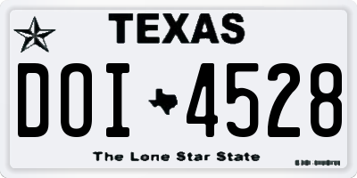 TX license plate DOI4528