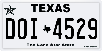 TX license plate DOI4529