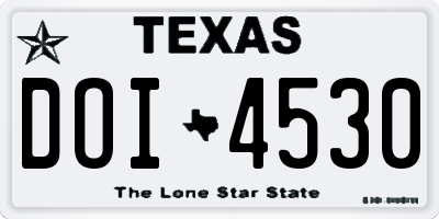 TX license plate DOI4530