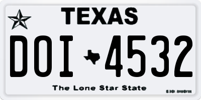 TX license plate DOI4532