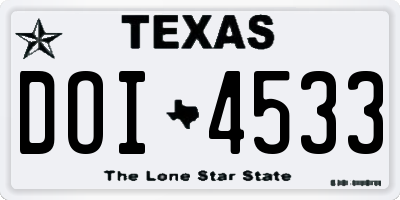TX license plate DOI4533