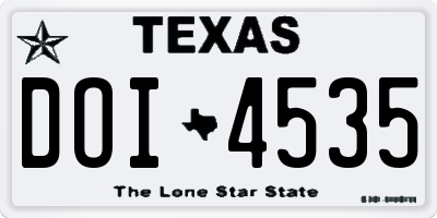 TX license plate DOI4535