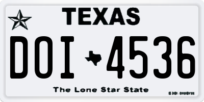 TX license plate DOI4536