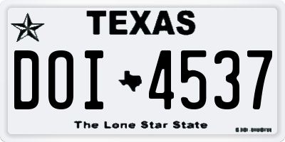 TX license plate DOI4537