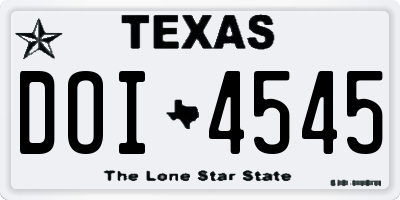 TX license plate DOI4545