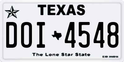 TX license plate DOI4548