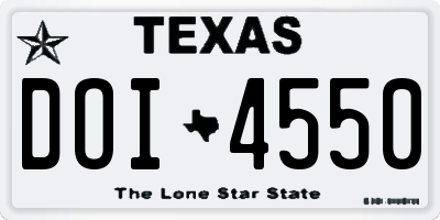 TX license plate DOI4550