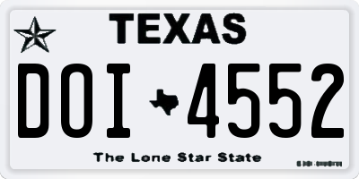 TX license plate DOI4552
