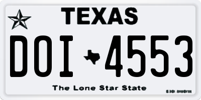 TX license plate DOI4553
