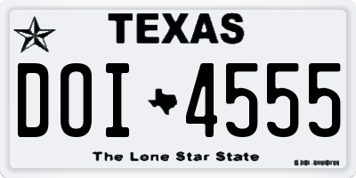 TX license plate DOI4555