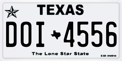 TX license plate DOI4556