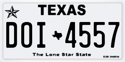 TX license plate DOI4557