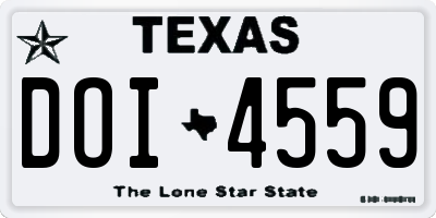 TX license plate DOI4559