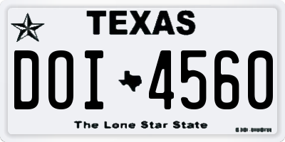 TX license plate DOI4560