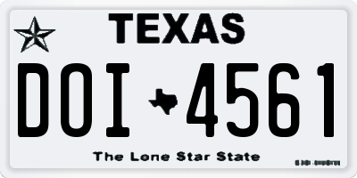 TX license plate DOI4561