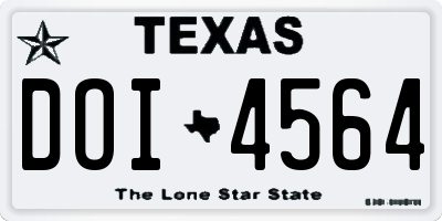 TX license plate DOI4564