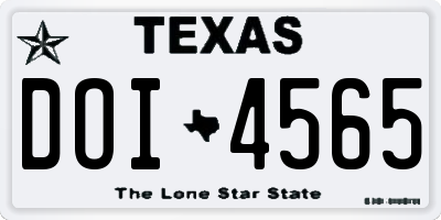 TX license plate DOI4565