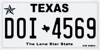 TX license plate DOI4569