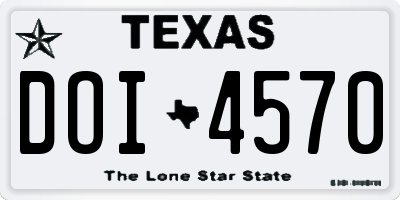 TX license plate DOI4570